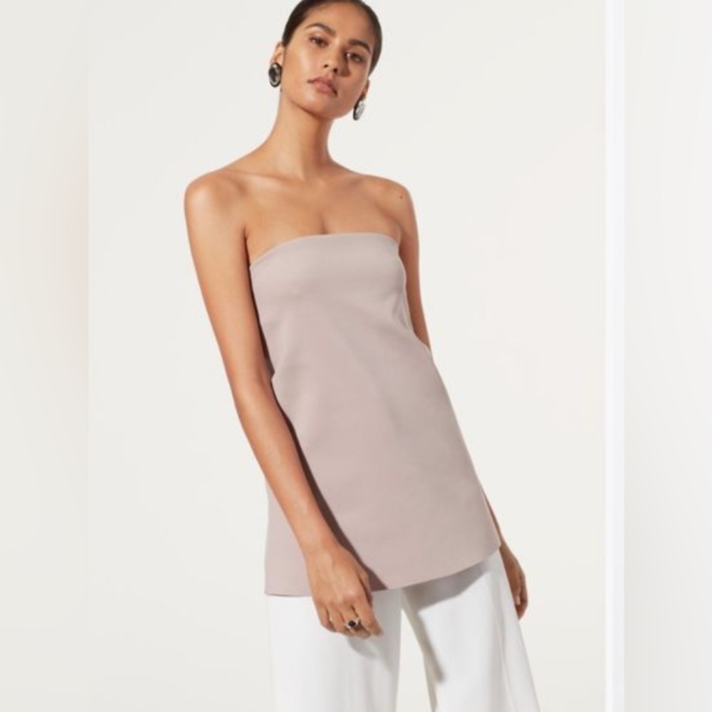 Aritzia Babaton Alice Strapless pale blush pink Top